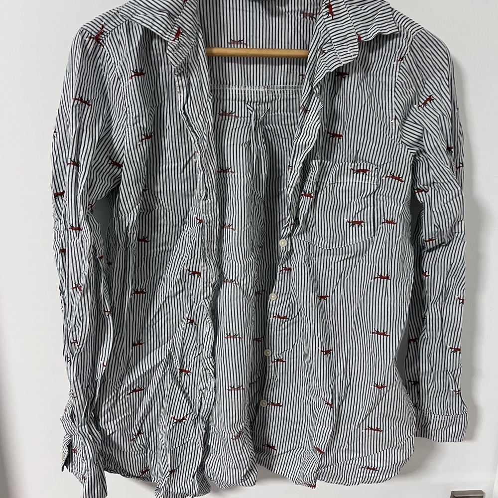 Women's Striped Shirt with Embroidered Accents